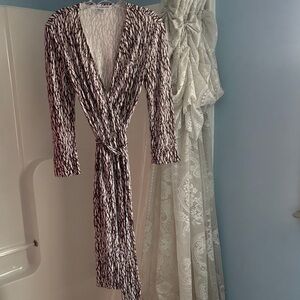 Diane Von Furstenberg Black and White Patterned Dress